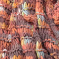 Autumnal colored knitted scarf details