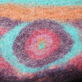 Multicolored felted bag detail