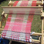 Loom rug weaving