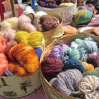 Baskets of yarn