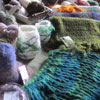 Selection of knitted, felted, fiber items